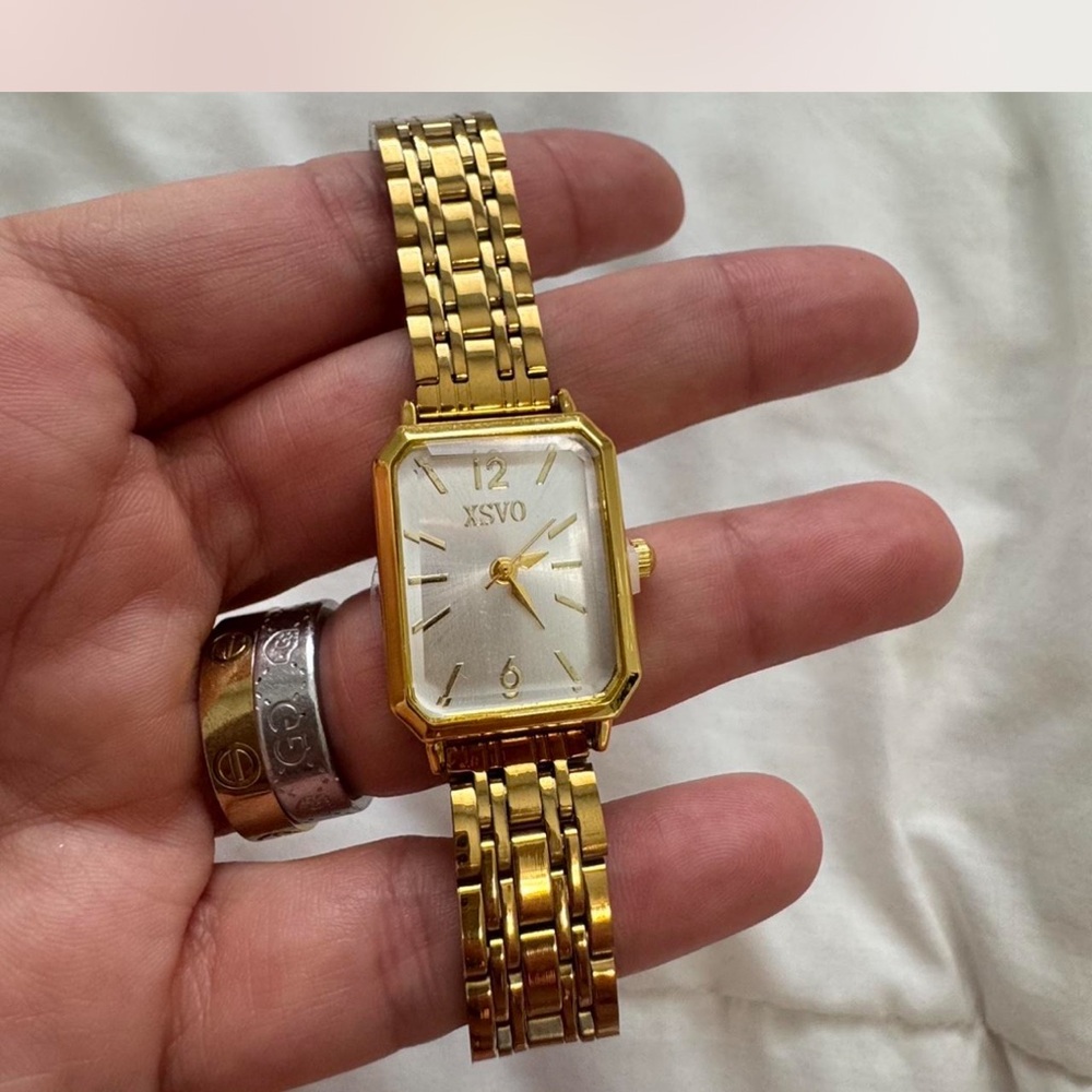 XSVO Elegant Gold Watch with Silver Dial